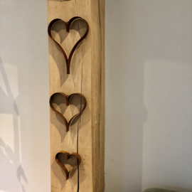 Hart hanger (middel) 20 x 20 x 3 cm. Roest Metaal Decoratie