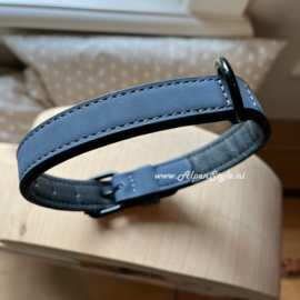 Halsband hond gepersonaliseerd Maat M Blauw