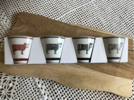 Espresso kopjes Koeien (set van 4) "Oh la Vache"