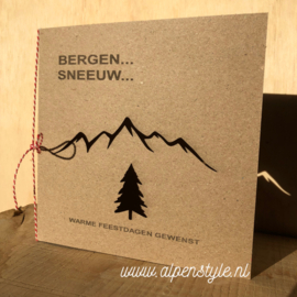 Bergen en Sneeuw.. kerstkaart AlpenStyle 15 x 15 cm