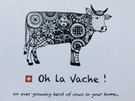 Theedoek Koeien zwart "Oh la Vache"