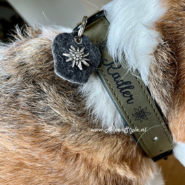 Halsband hond gepersonaliseerd Maat XL Cognac