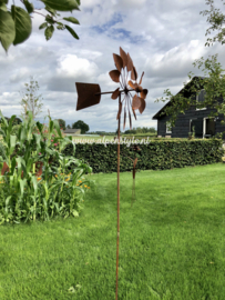 Amerikaanse Windmolen, zware tuinsteker 2 meter. Roest Cortenstaal