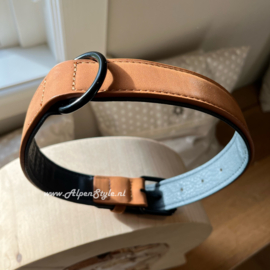 Halsband hond gepersonaliseerd Maat XL Cognac