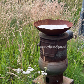 Schaal voor vogelzandbad, Diameter 40 cm, Roest metaal Tuindecoratie