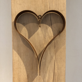 Hart hanger (middel) 20 x 20 x 3 cm. Roest Metaal Decoratie