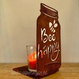 Honingpot kaarsenhouder ©AlpenStyle  25,5 x 18 cm, Roest Metaal Tuindecoratie