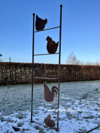 Klimrek voor planten "kippen" 160 x 40 cm. Roest Metaal Tuindecoratie