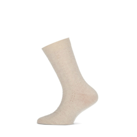 Yellow Moon meisjessokken ajour - Beige/wit 2-pack 23-26 t/m 35-38
