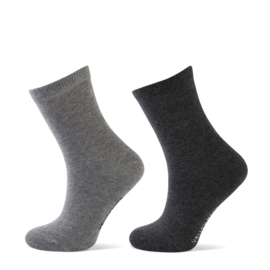 Yellow Moon uni sok katoen 2-pack - grijs/antracite 19-22 t/m 39-42