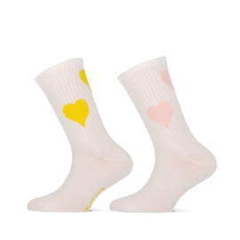 Yellow Moon Girls Socks Big Hearts -  2-pack 27-30 t/m 35-38