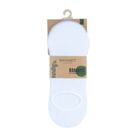 Basset Bamboo invisible footie 2-pack - zwart en wit