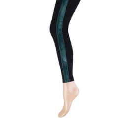 Marianne legging met zwarte velvet streep - zwart
