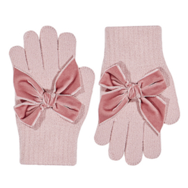 Cóndor handschoenen met velvet strikje - Pale pink (oudroze) - maat 2