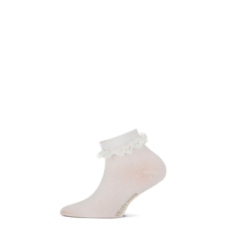 Yellow Moon meisjessokken short lace - Wit 2-pack 19-22 t/m 35-38