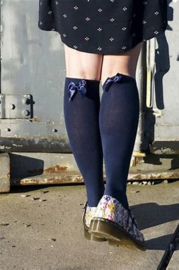 Bonnie Doon  bow Knee high - zwart of marine