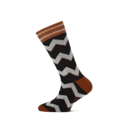 Yellow Moon sokken leopard en zigzag - caramel 27-30 t/m 39-42
