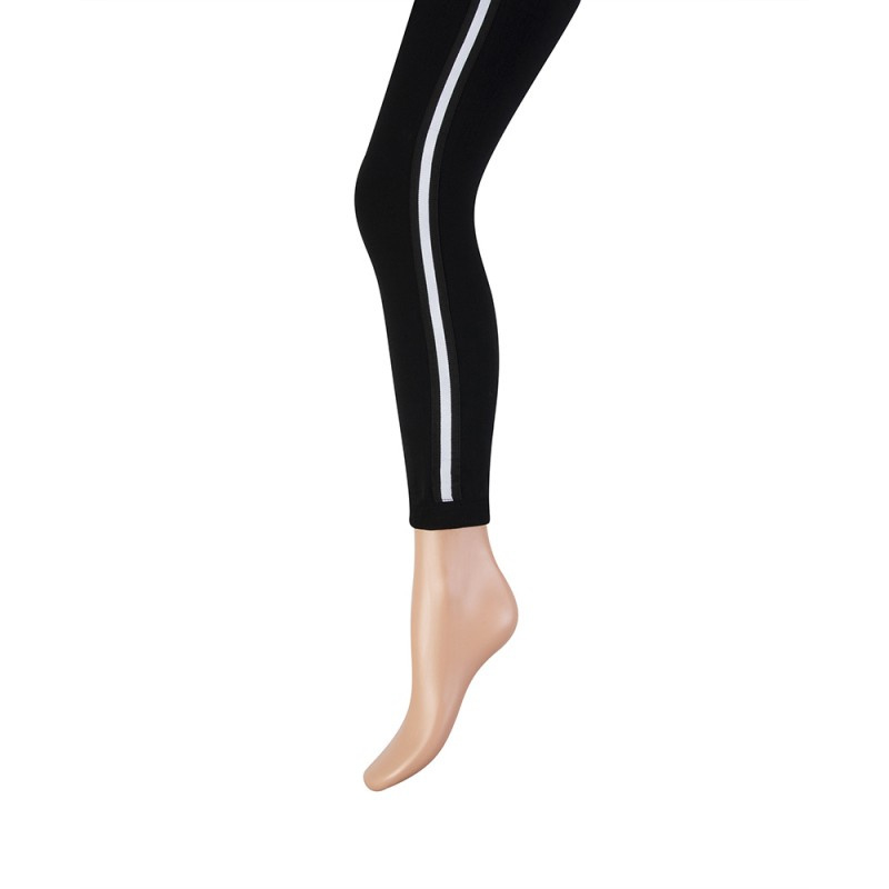 Voor type Evenement kan zijn Marianne legging seamless met witte streep - zwart | Leggings of Shorts |  Charlotte Beenmode