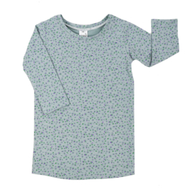 T-Shirt Dress | Mini Flower | Old Green | Handmade