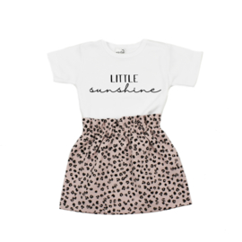 Shirt Little Sunshine | Rokje Leopard Old Pink