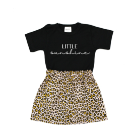 Shirt Little Sunshine | Rokje Leopard Beige