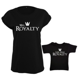 Twinning set - Dames shirt & Baby shirt - Mrs. Royalty & Little Mister Royalty