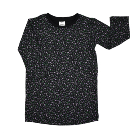 T-Shirt Dress | Mini Flower | Black | Handmade