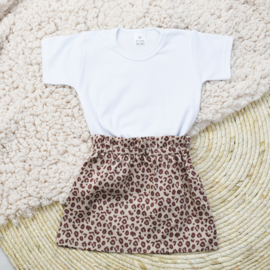 Shirt Basic | Rokje | Leopard Taupe