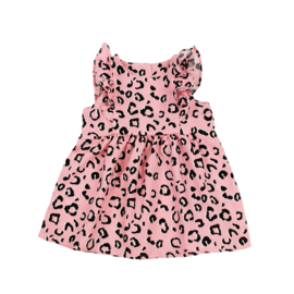 Ruffle Dress | Leopard Peachy Pink | Handmade