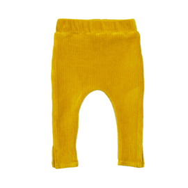 Legging met split | Corduroy Ochre Yellow | Handmade