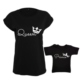 Twinning set - Dames shirt & Baby shirt - Queen - Prince