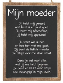 Tekstbord Mijn Moeder