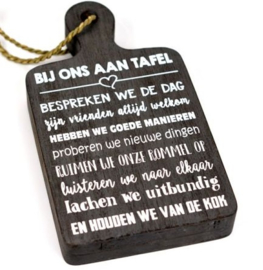 Tekstplank Bij ons aan tafel