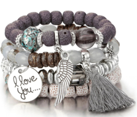 Crystal armband bruin