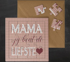 puzzel kaart "Mama je bent de liefste