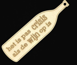 Houten wijn fles