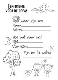 Notieblokje "een brief je voor de Oppas