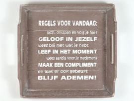 Dienblad Regels voor vandaag