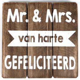 Tekstbord Mr en Mrs