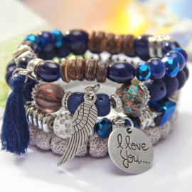 Crystal armband blauw