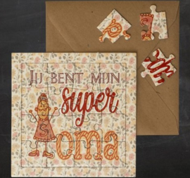 puzzel kaart "Super Oma"