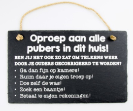 Oproep aan alle pubers