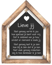 tekstbord Lieve Jij