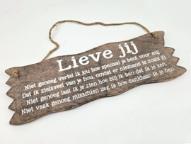 hangend bordje lieve jij