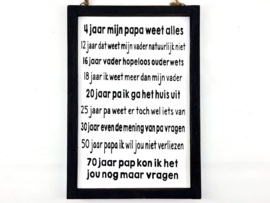 Tekst lijstje mijn papa