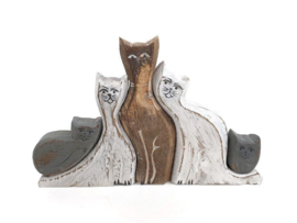 Houten katten klein