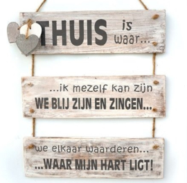 Tekstbord "Thuis"