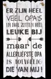 Tekstbord "Veel Opa's