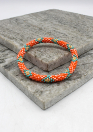 Glasperlenarmband - orange und türkis