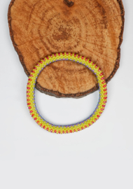 Glasperlenarmband - blau und neon